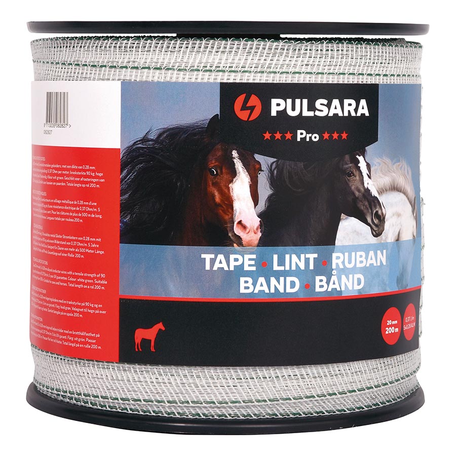 Afbeelding Pulsara Schriklint Pro 20 mm, 200 m, wit door Minihorseshop.nl