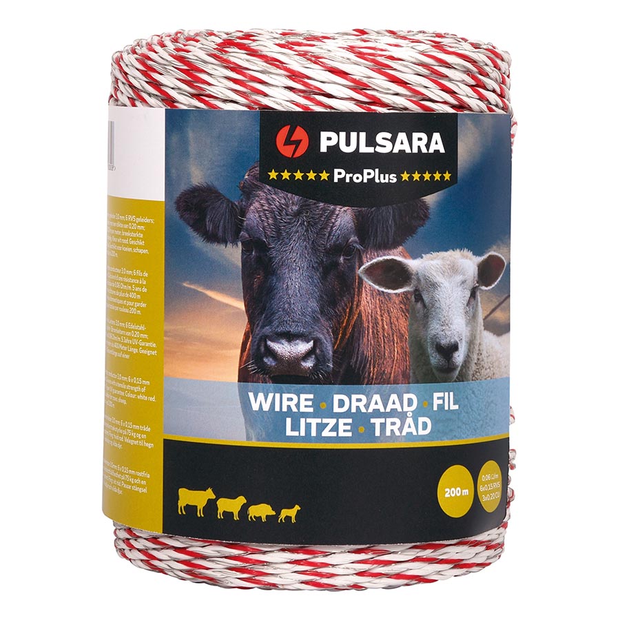 Pulsara Schrikdraad Pro Plus 200 m, wit