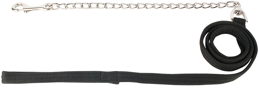 Afbeelding Harry's Horse Halsterlijn met ketting zwart door Minihorseshop.nl