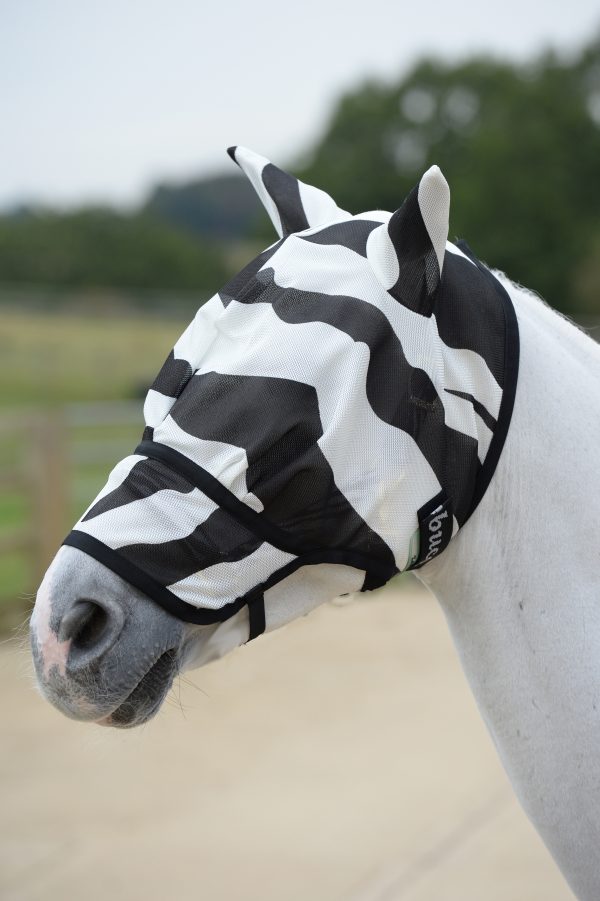 Bucas Buzz-Off Zebra Vliegenmasker Met Neus Bucas Buzz-Off Zebra Vliegenmasker Met Neus
