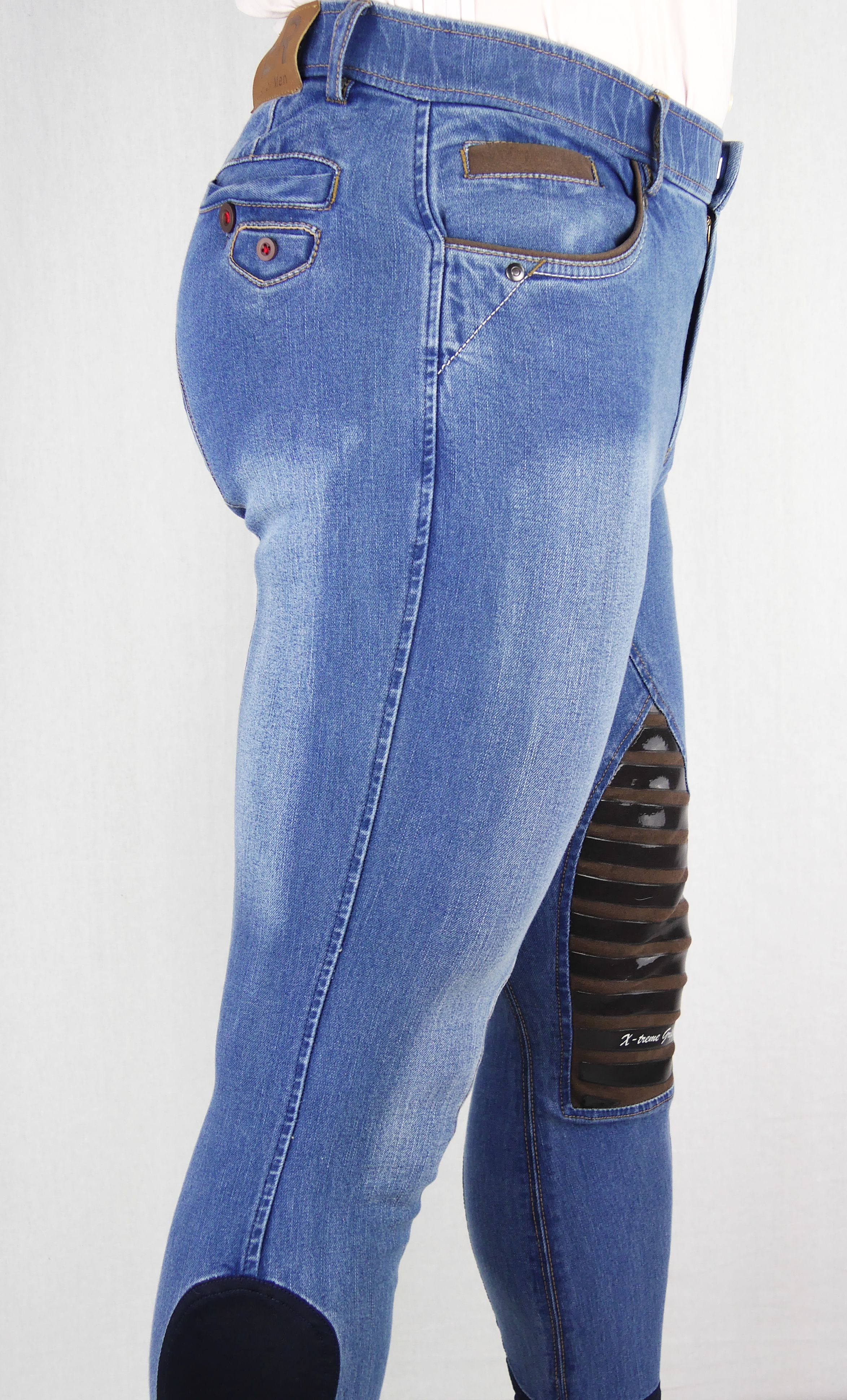 Easy Rider Rijbroek Phil Denim Knee Grip heren Easy Rider Rijbroek Phil Denim Knee Grip heren