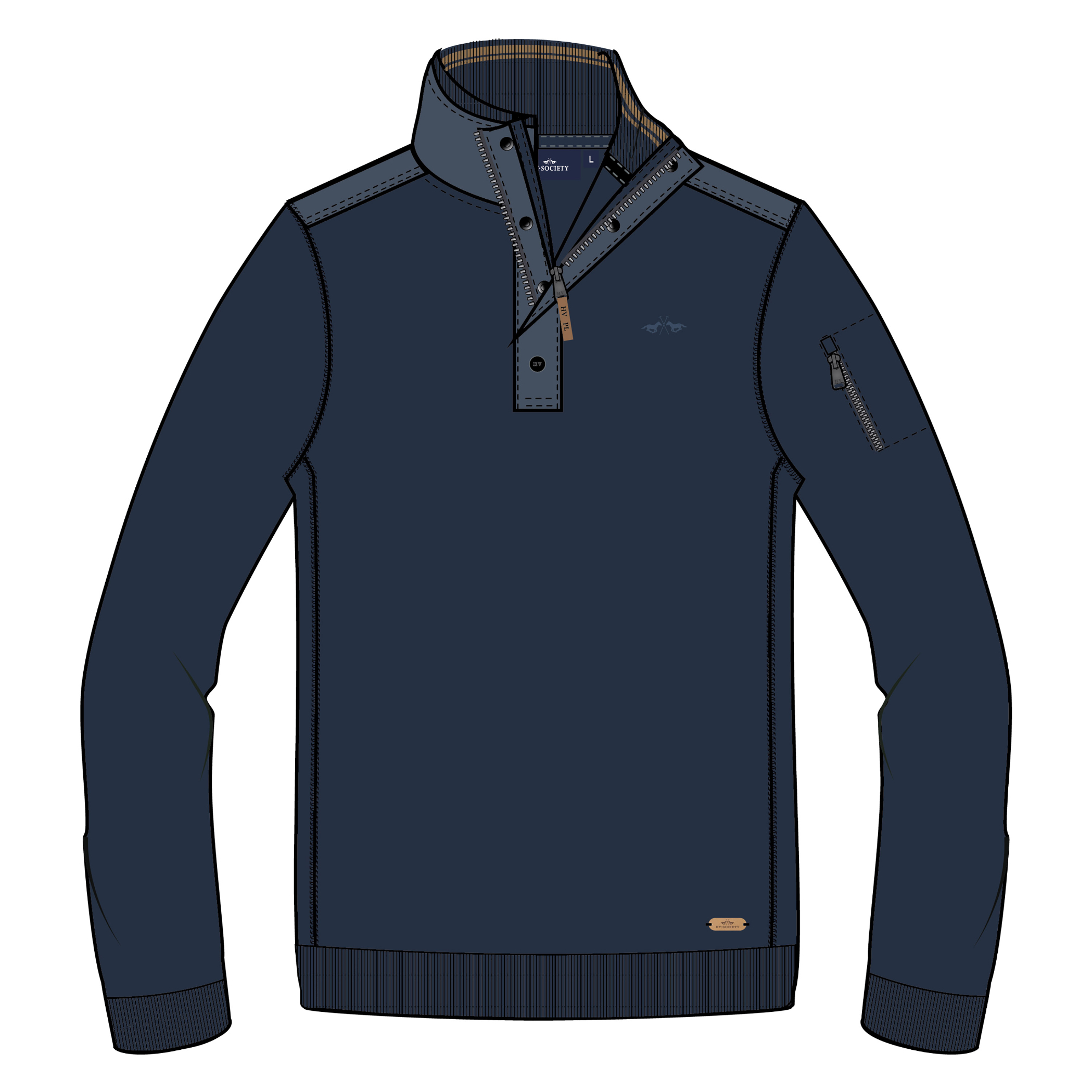 HV Society Sweater met halve rits Tobias HV Society Sweater met halve rits Tobias