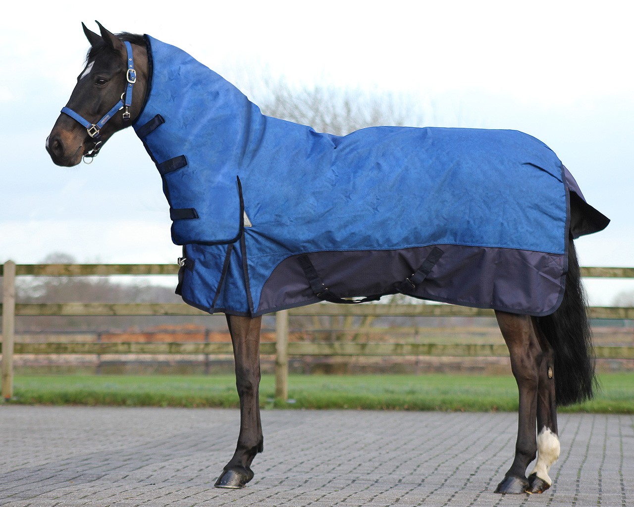 QHP Deken turnout luxe met hals 300gr QHP Deken turnout luxe met hals 300gr