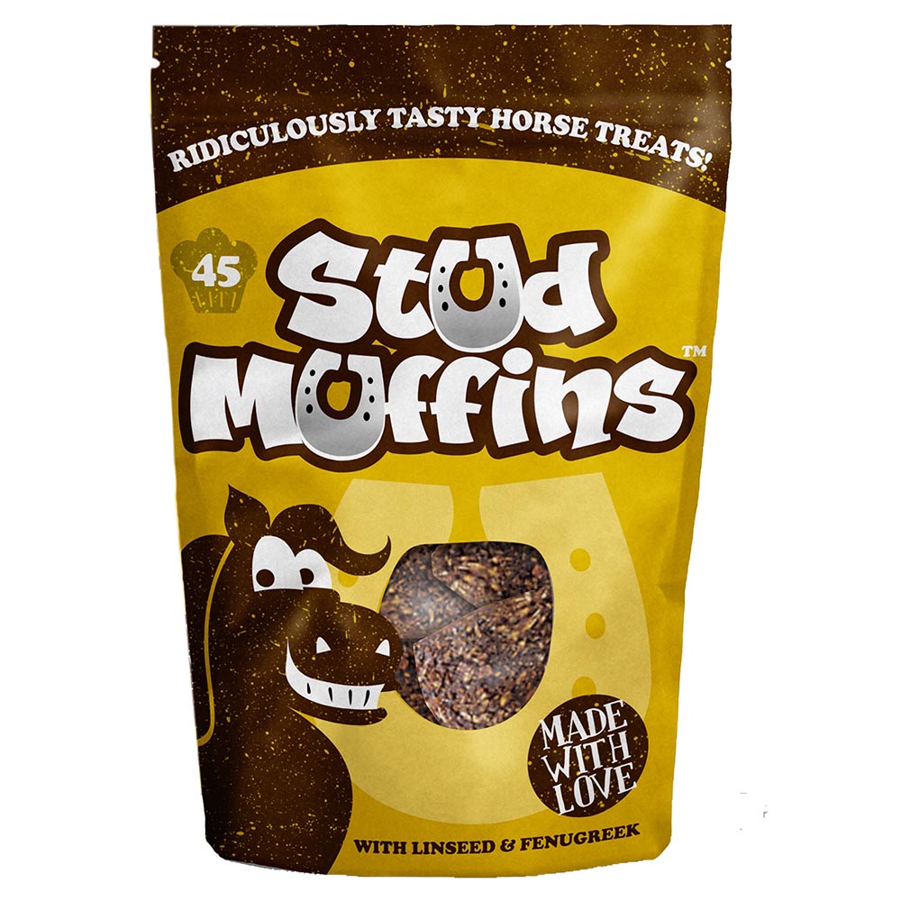 Afbeelding Stud Muffins zak/45st. VE6paardenkoekjes display VE6 door Minihorseshop.nl