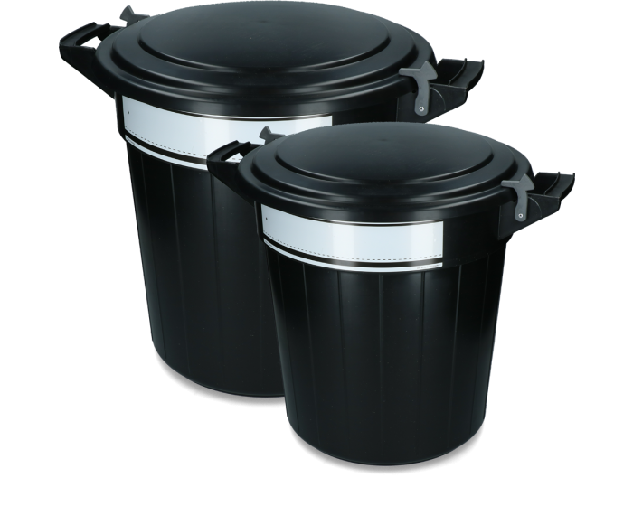 Vplast Voerton met deksel, slot en schrijflabel main product photo