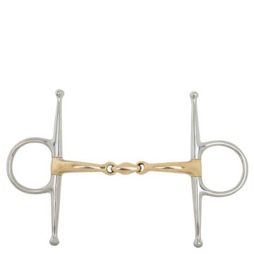 BR Dubbel Gebroken Kneveltrens Soft Contact 12 mm Scharen 165 mm 14,5 Zilver/goud