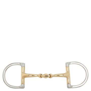 BR Dubbel Gebroken D-trens Soft Contact 12 mm Ø 65 X 50 mm 12,5 Zilver/goud