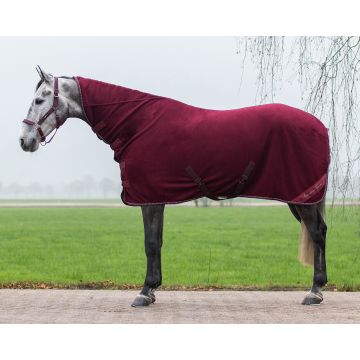 QHP Fleecedeken Brilliance met hals 60/90 Bordeaux