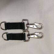 Afbeelding Bucas buikflap paar verlengriemen blauw met zwarte haken door Minihorseshop.nl