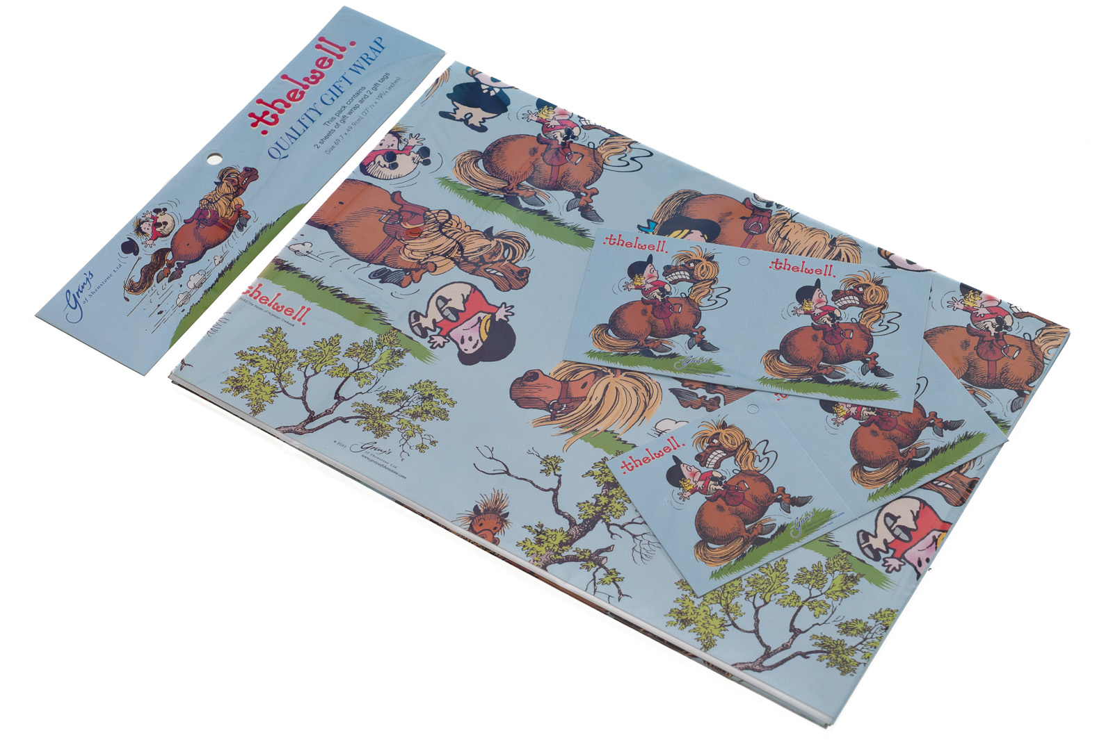 Afbeelding Inpakpapier Thelwell door Minihorseshop.nl