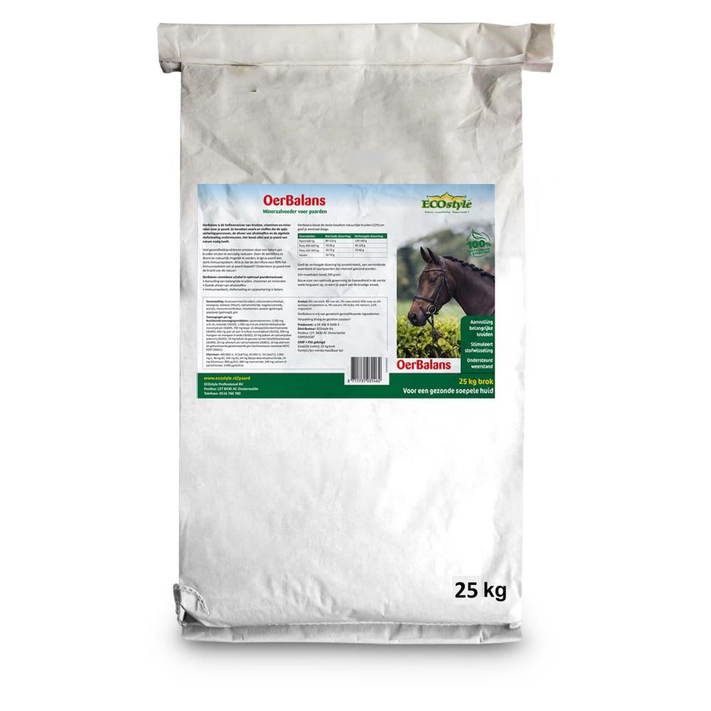 Afbeelding Sectolin OerBalans brok zak - Ecostyle 25 kg door Minihorseshop.nl
