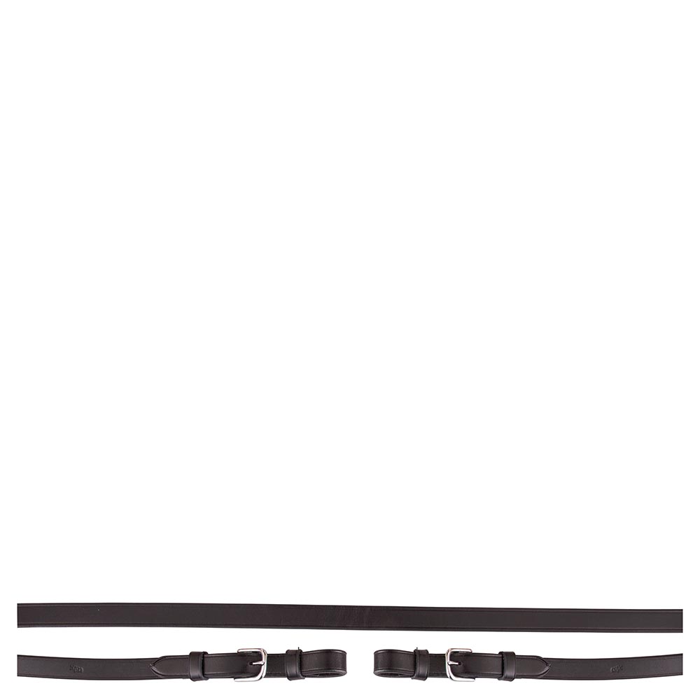 Afbeelding BR lederen teugels glad leer 16 mm Full Zwart-Zilver door Minihorseshop.nl