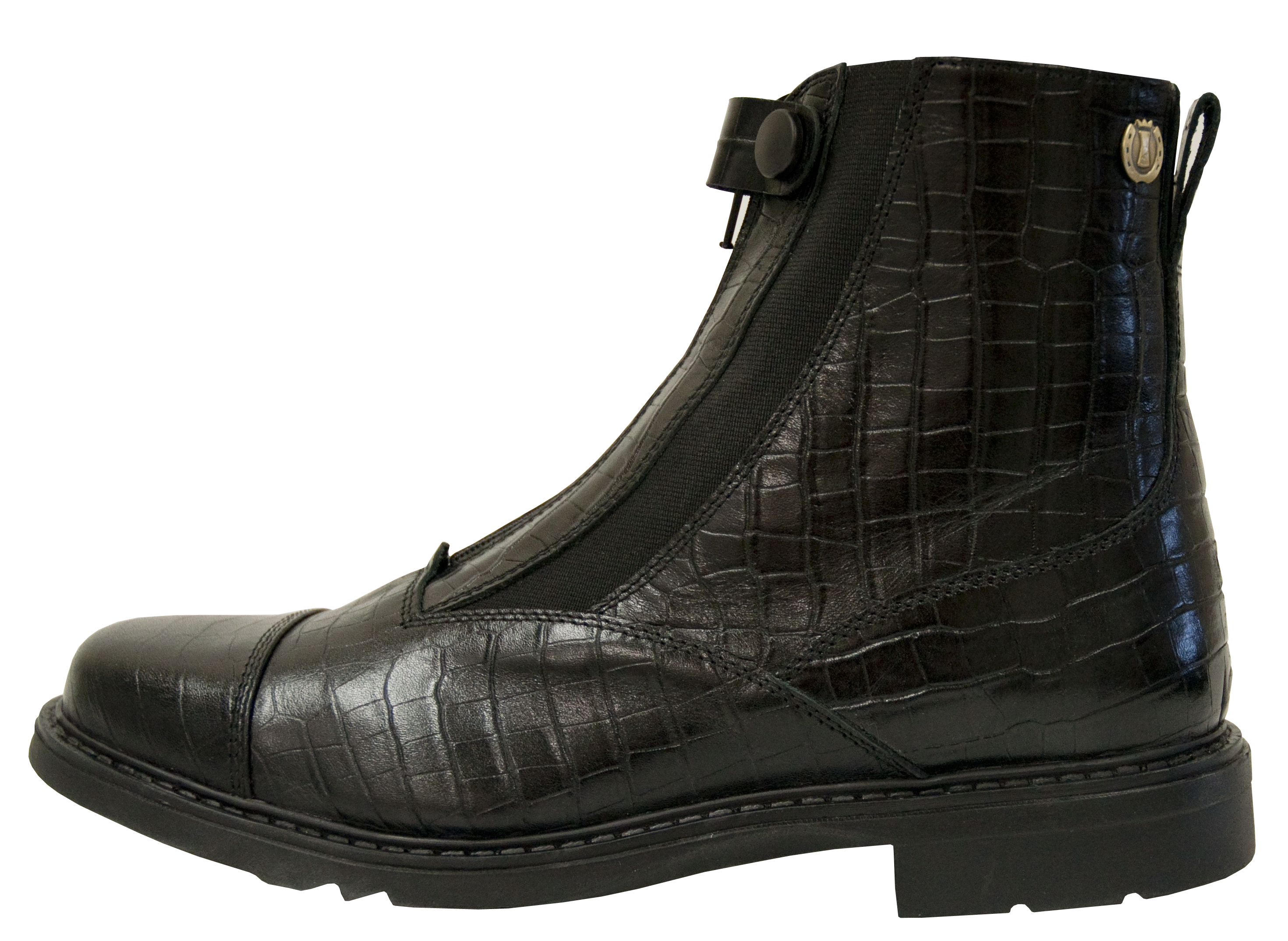 Afbeelding IR-Jodhpur Croco zwart leer met rits Zwart 36 door Minihorseshop.nl